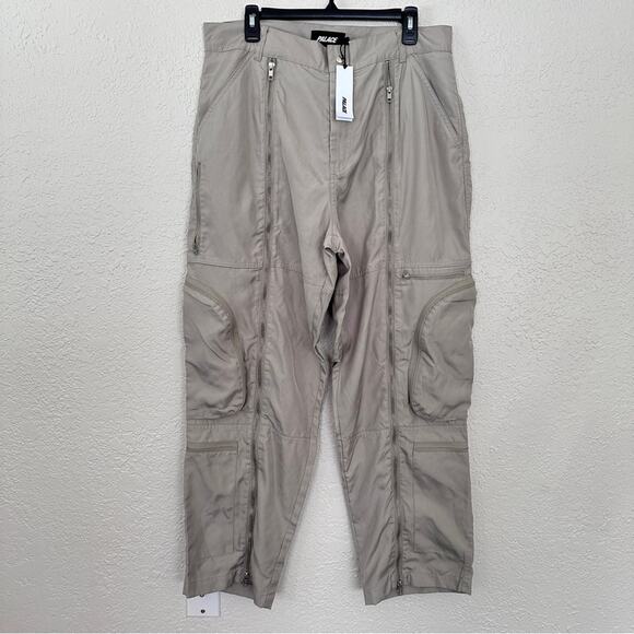 NWT PALACE Stone Beige Fl-Aight Nylon Zip Flight Pants 34 - Picture 1 of 9